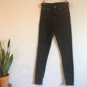 SZ 27” BLK DNM Black Skinny Jeans w/ Zips